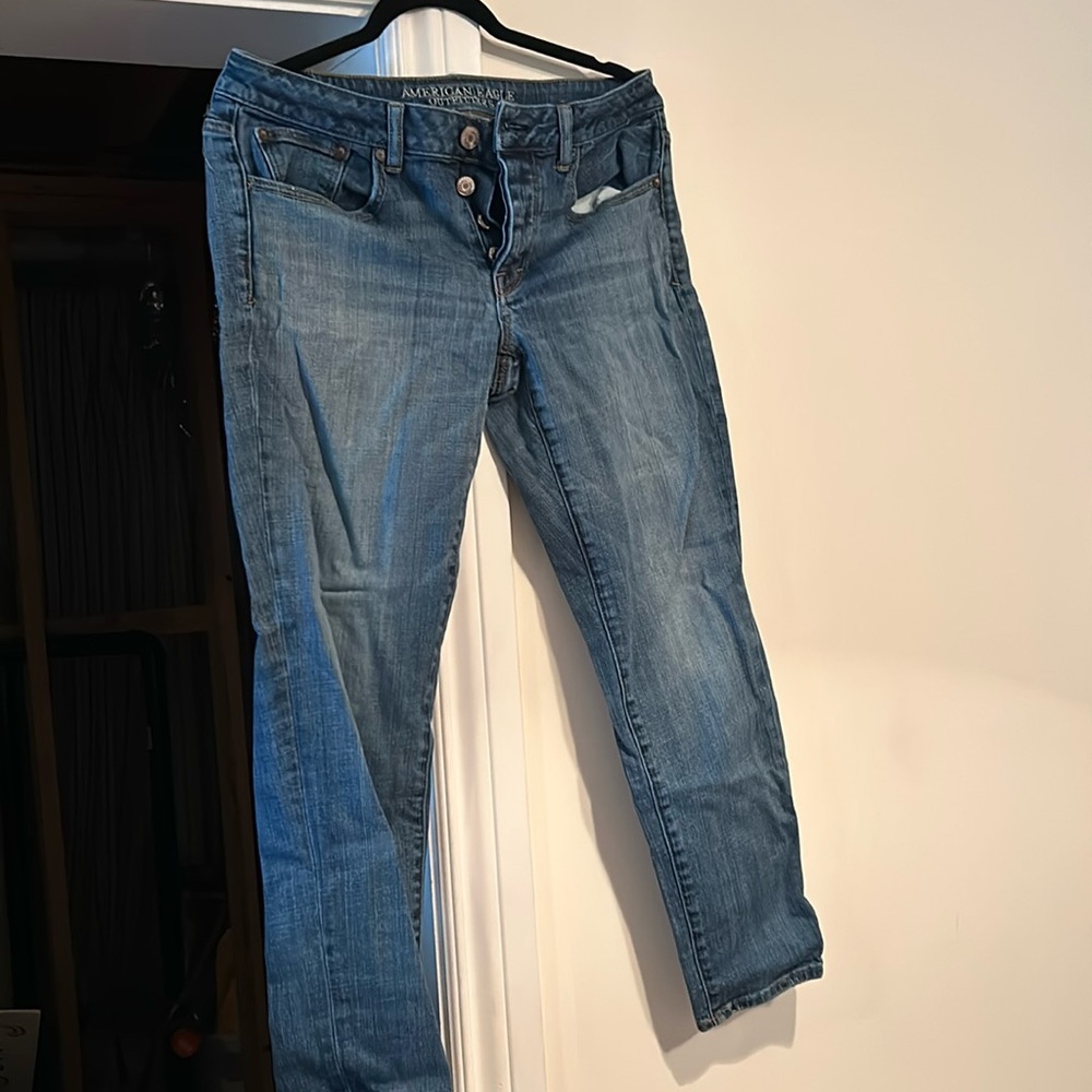 America eagle button fly boy Jean with stretch